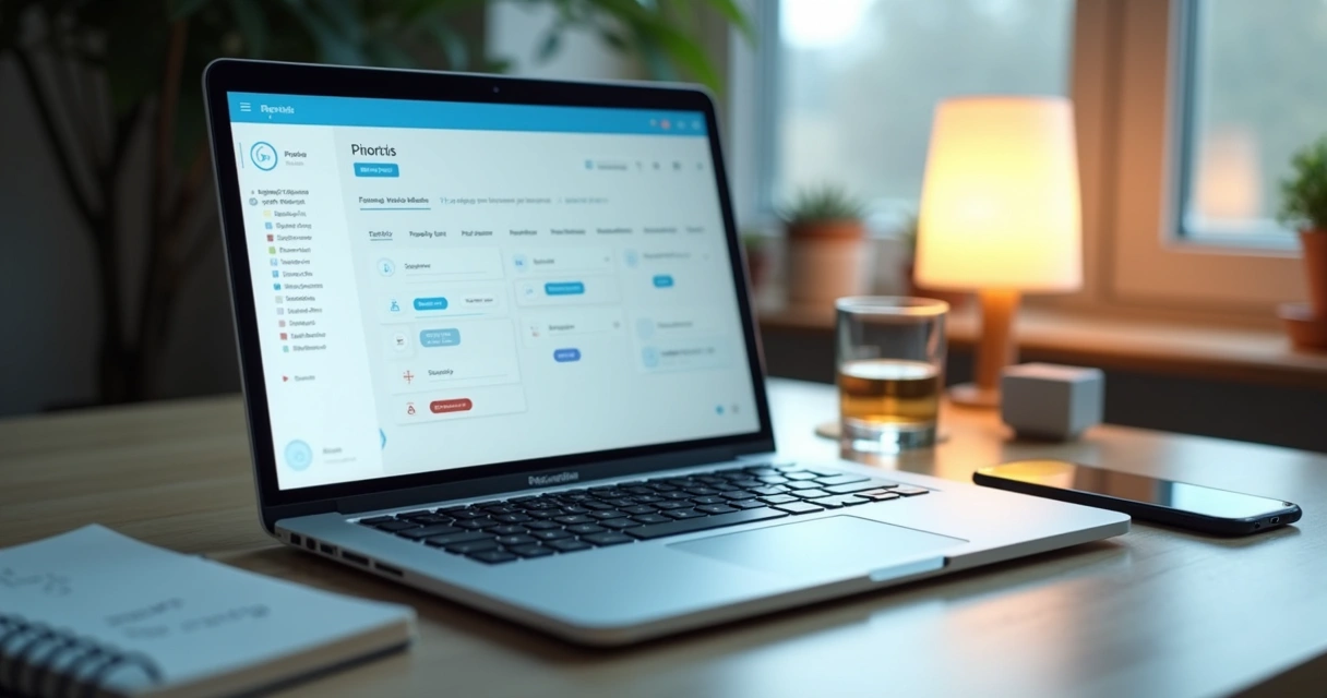 Digital workspace showing balanced schedule and calm work boundaries