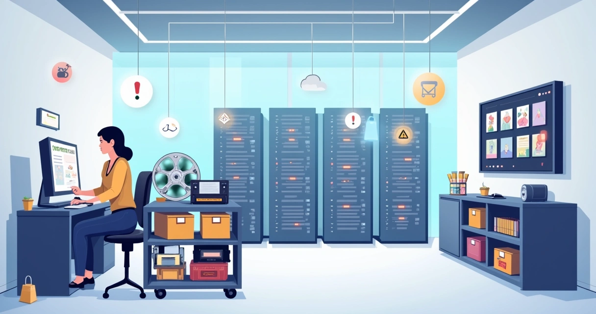 Bibliotecário digitaliza coleção de filmes antigos em grande servidor moderno 