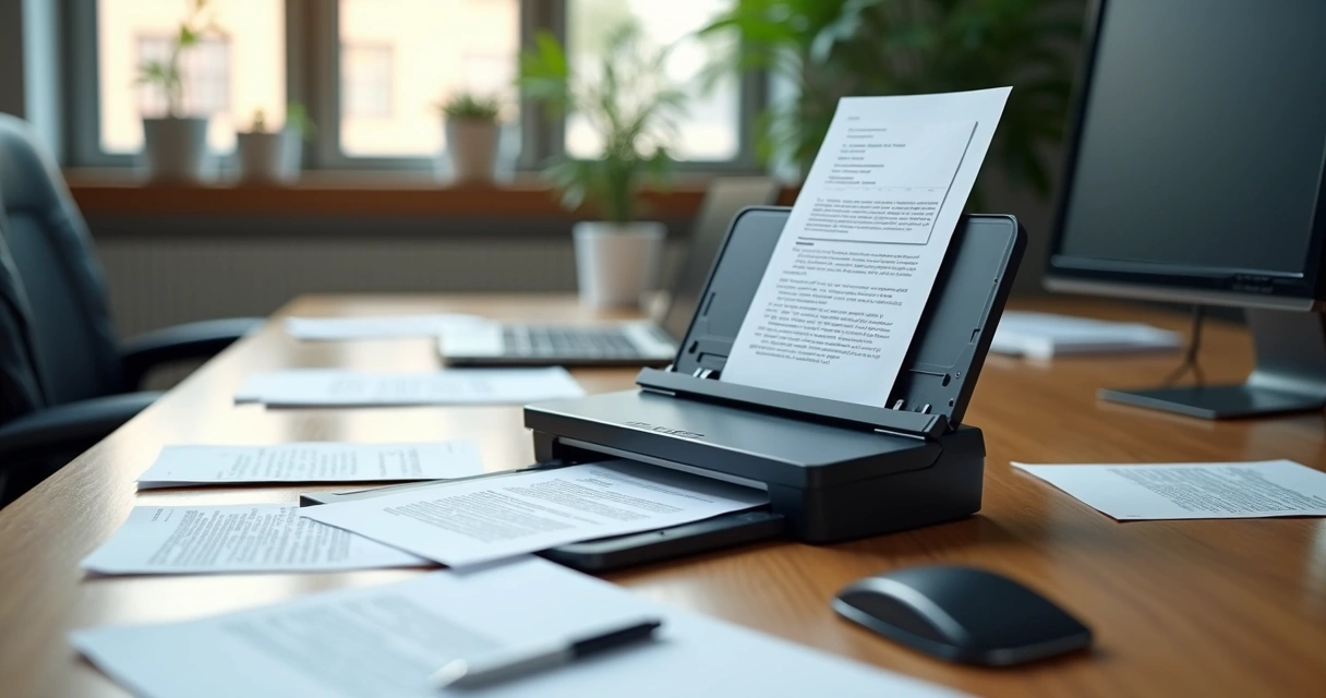 Documento sendo digitalizado em escâner 