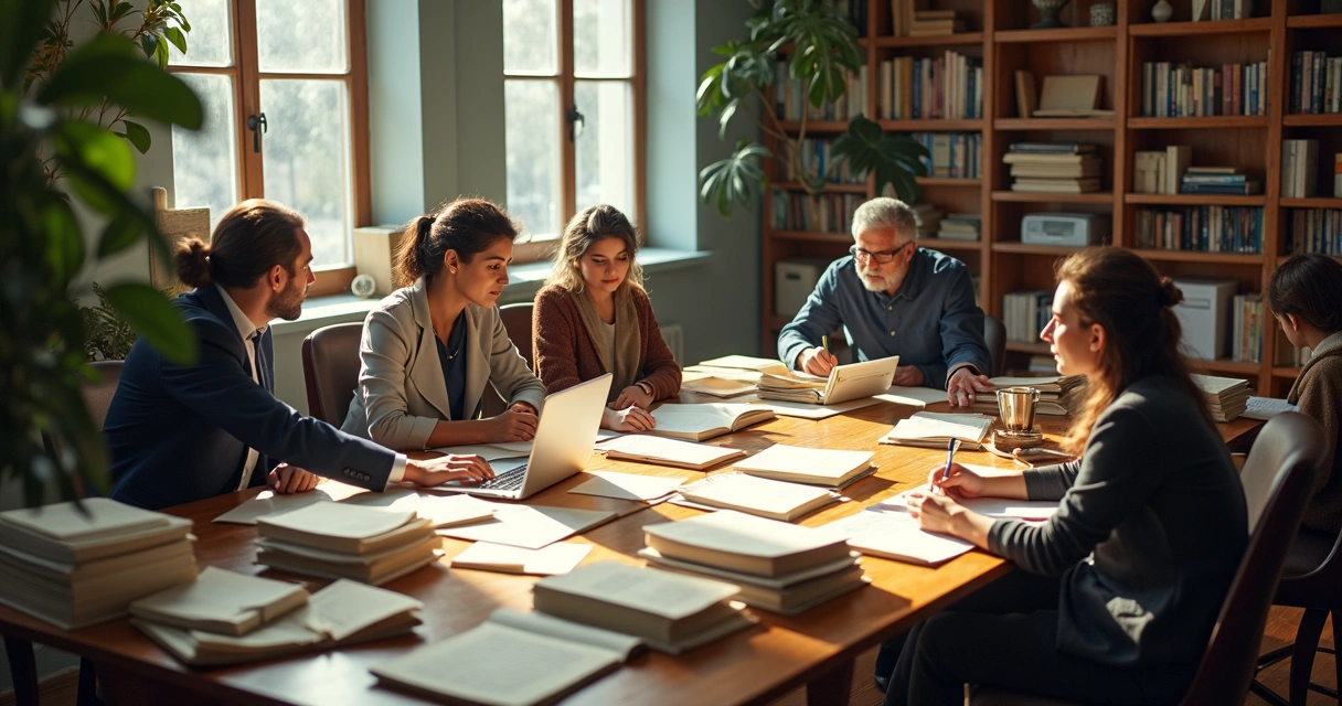 Equipe digitalizando documentos antigos 