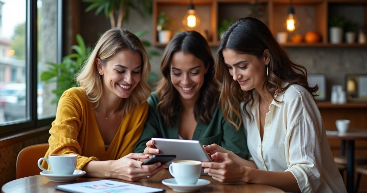 Mulheres utilizando tecnologia para empreender e vender online