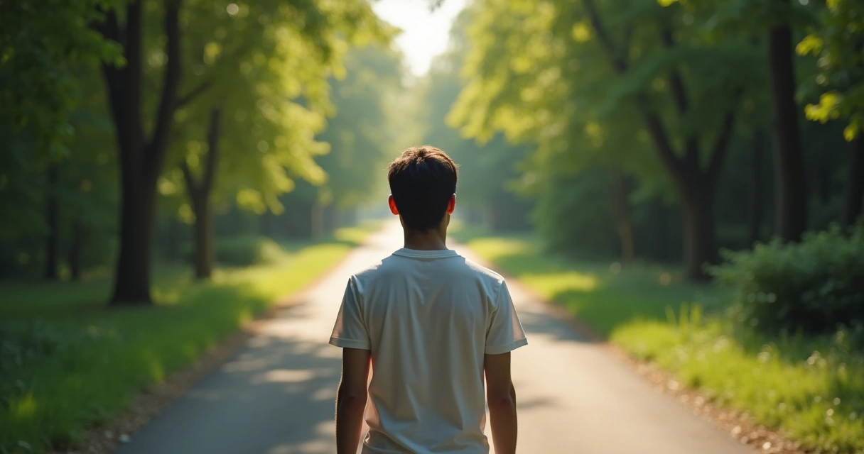 Pessoa olhando para dois caminhos em uma encruzilhada, simbolizando escolhas éticas 