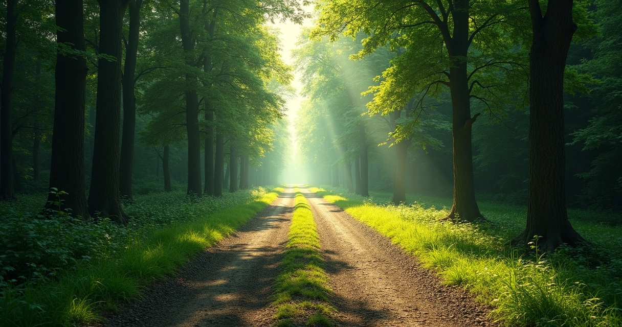 Dos caminos en un bosque representando una decisión ética