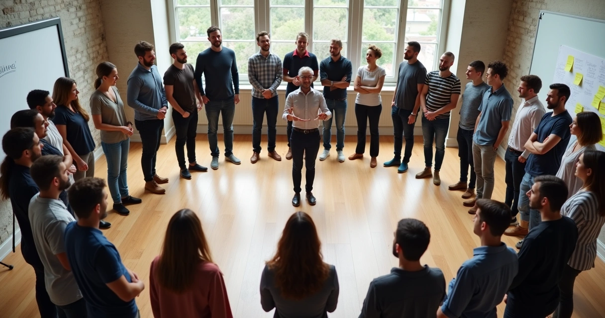 Dinámica grupal de equipo feliz y resiliente 