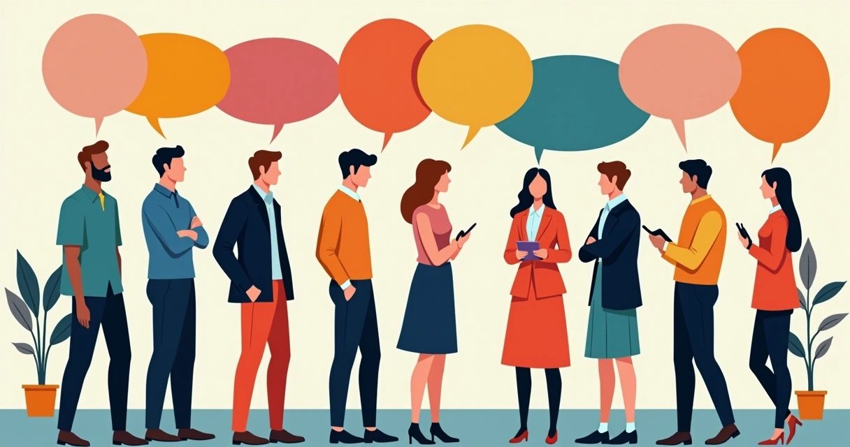 Dibujo de personas interactuando en una dinámica grupal 