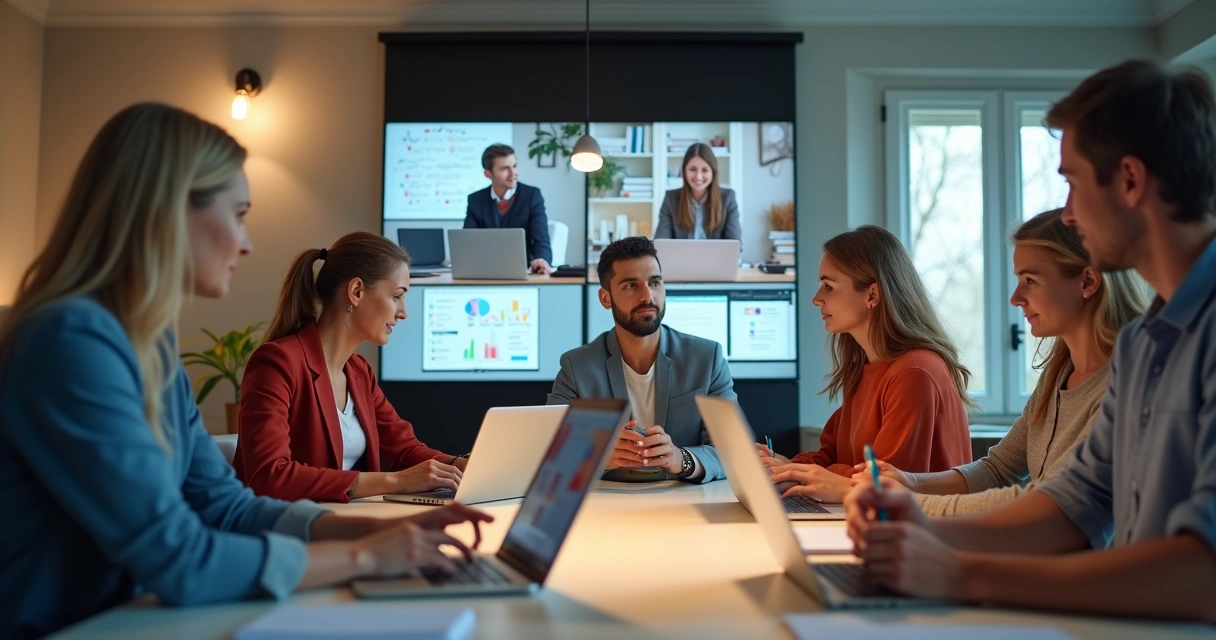 Reunião virtual com pessoas participando de dinâmica grupal digital. 