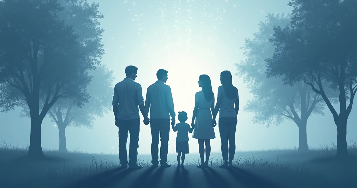 Vínculos familiares conectando pessoas de diferentes gerações 