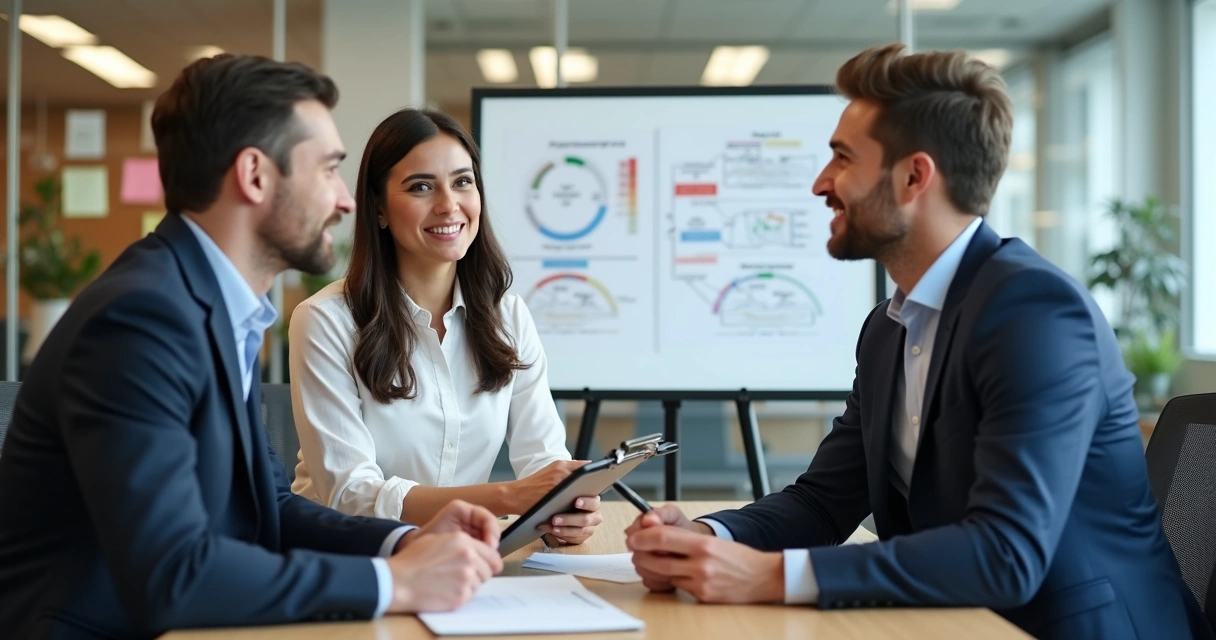 Dois profissionais realizando role play de vendas B2B com feedback de colega 