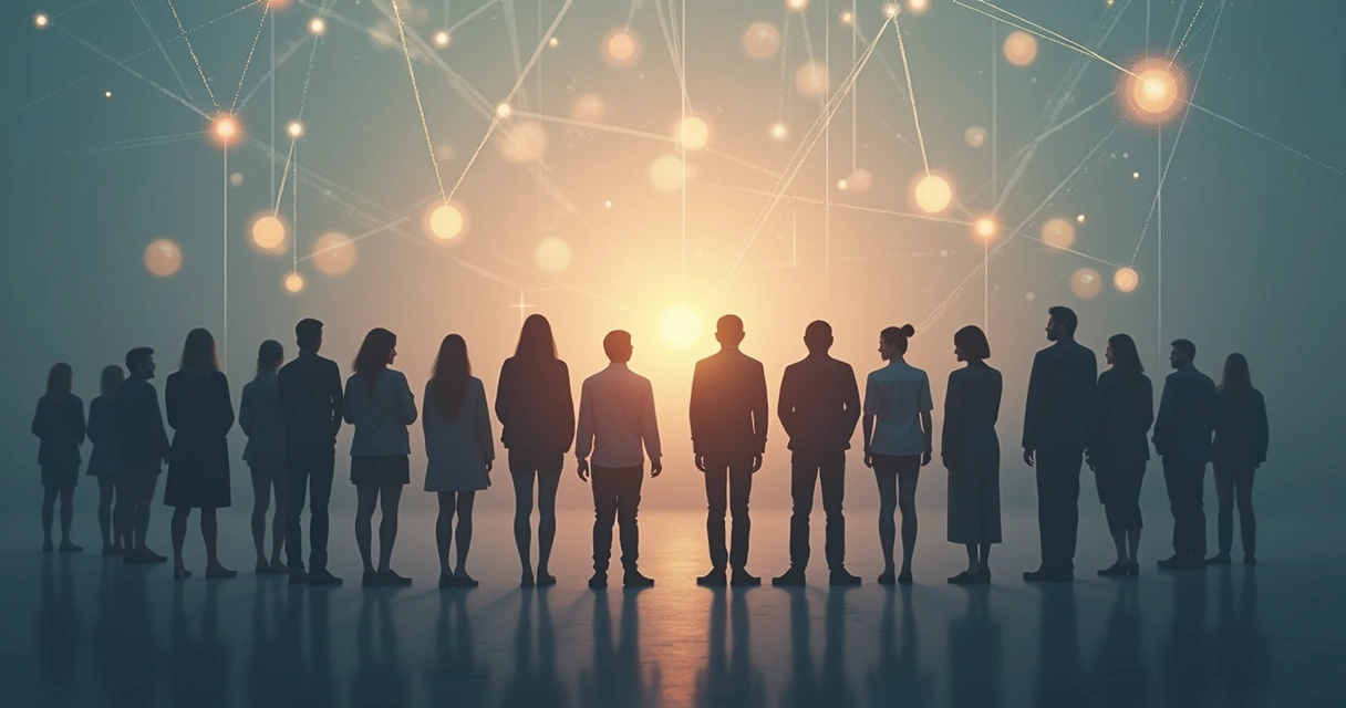 Representación visual de conexiones familiares en una constelación integrativa 