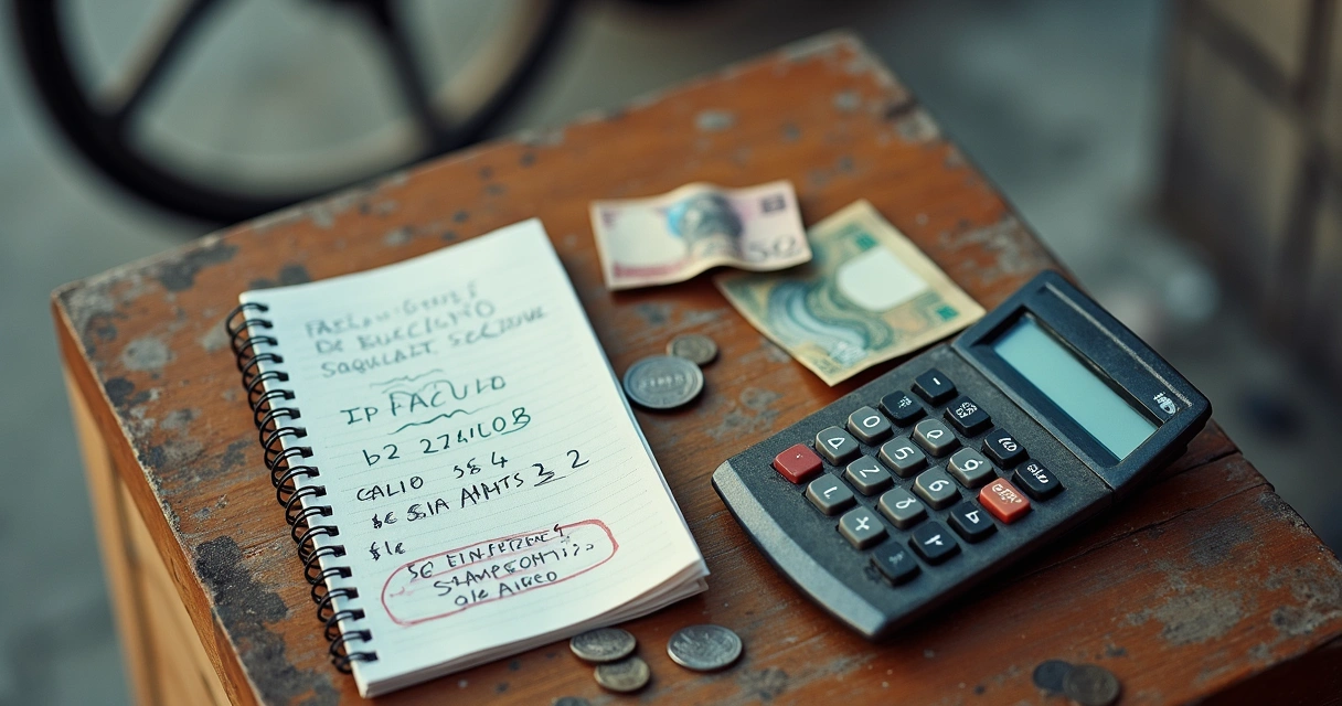 Notas e moedas sumindo em fumaça sobre mesa de trabalho de rua 