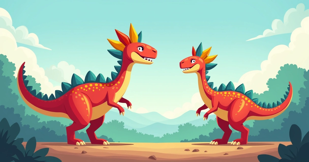 Dinossauro com crista colorida usando para comunicação 