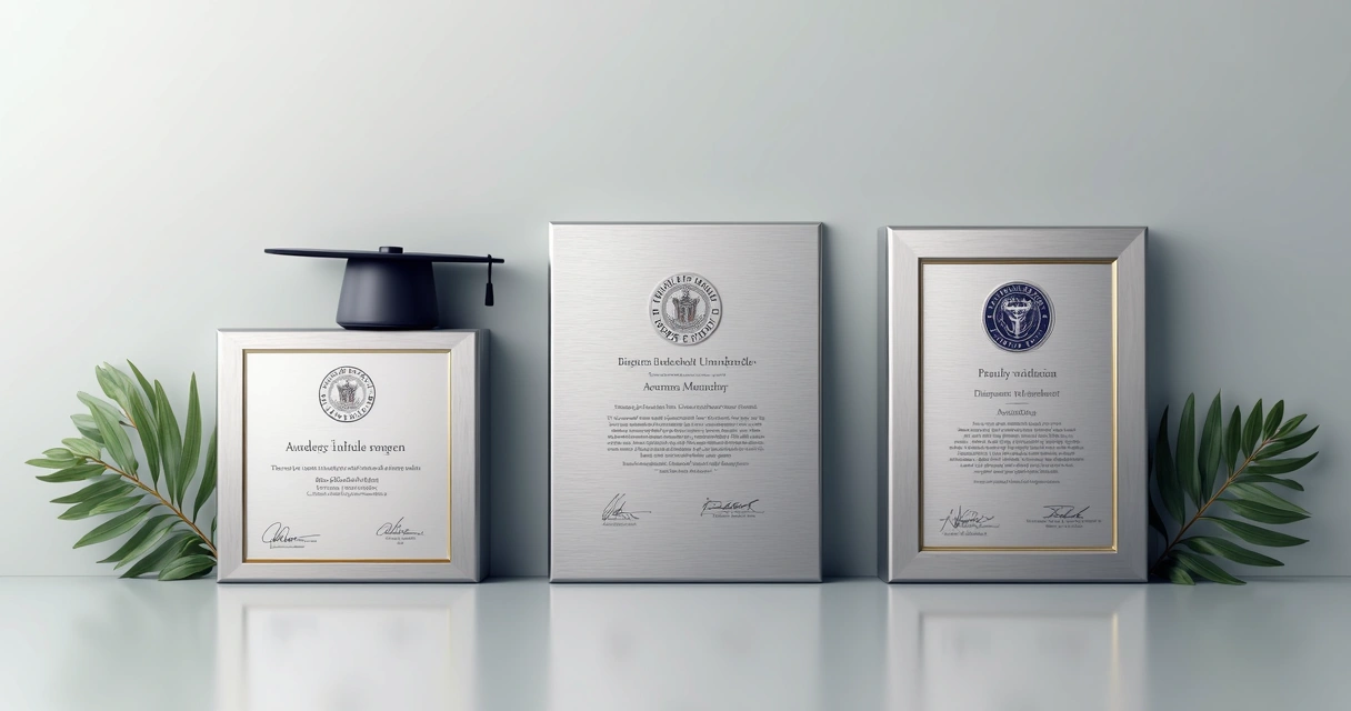 Diplomas metálicos com acabamentos escovado, polido e gravação institucional