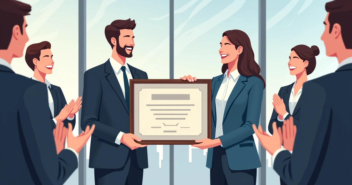 Entrega de diploma corporativo inox com moldura 