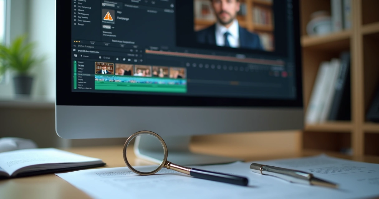 Copyright alert on video on computer screen