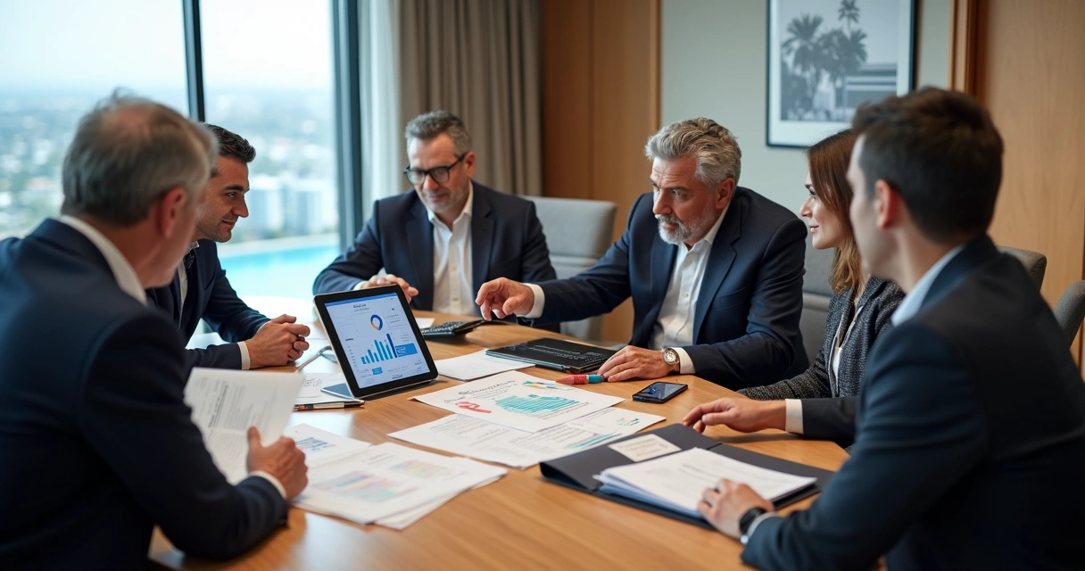 Diretoria de hotel em reunião avaliando mudança de processos contábeis em 2026 