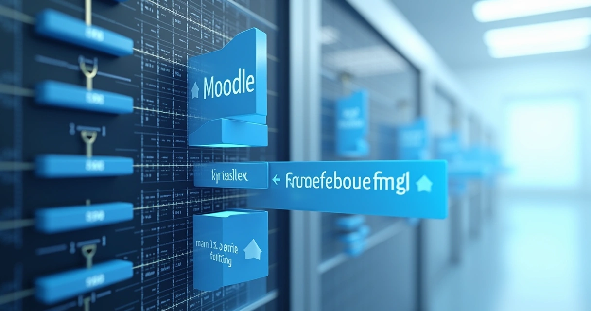 Exemplo de diretórios Moodle em um painel de servidor 