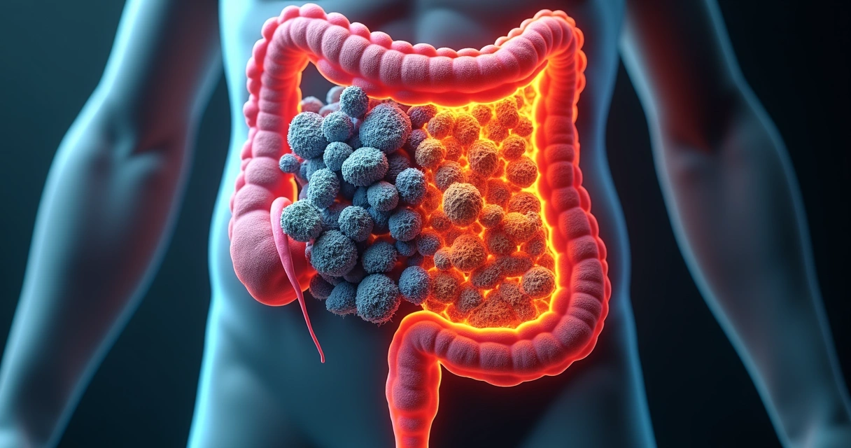 Representação visual da disbiose intestinal 