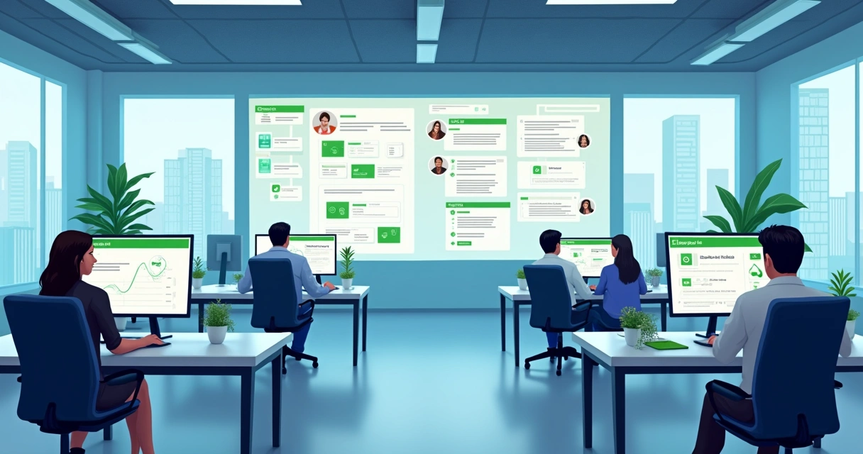 Tela de discadora automática integrando chamadas e WhatsApp em um ambiente de trabalho 