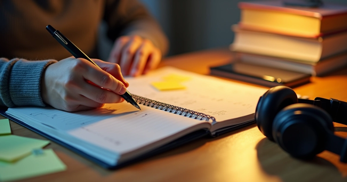 Pessoa organizando agenda de estudos para curso online de soft skills 