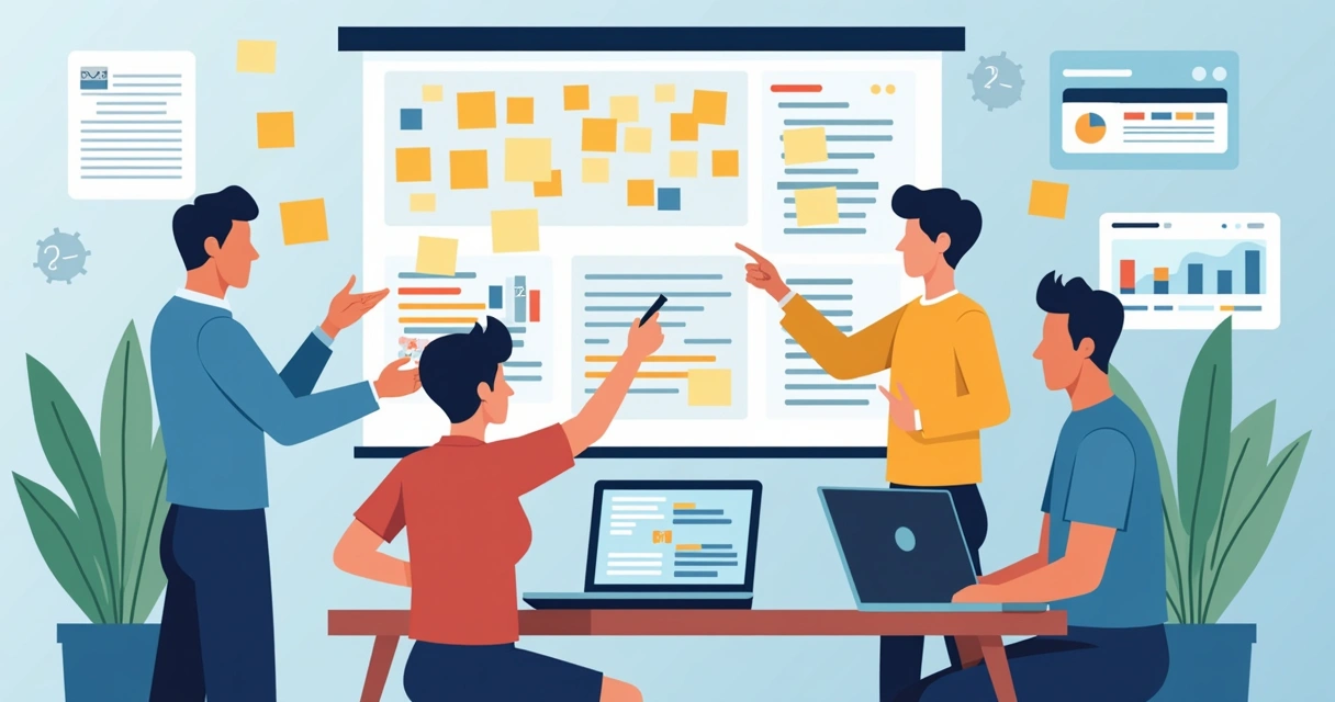 Equipe discutindo fluxos UX em SaaS projetado