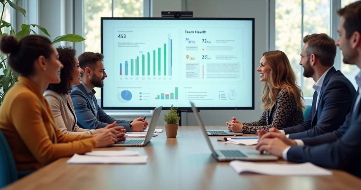 Reunião de equipe discutindo sentados ao redor de mesa 