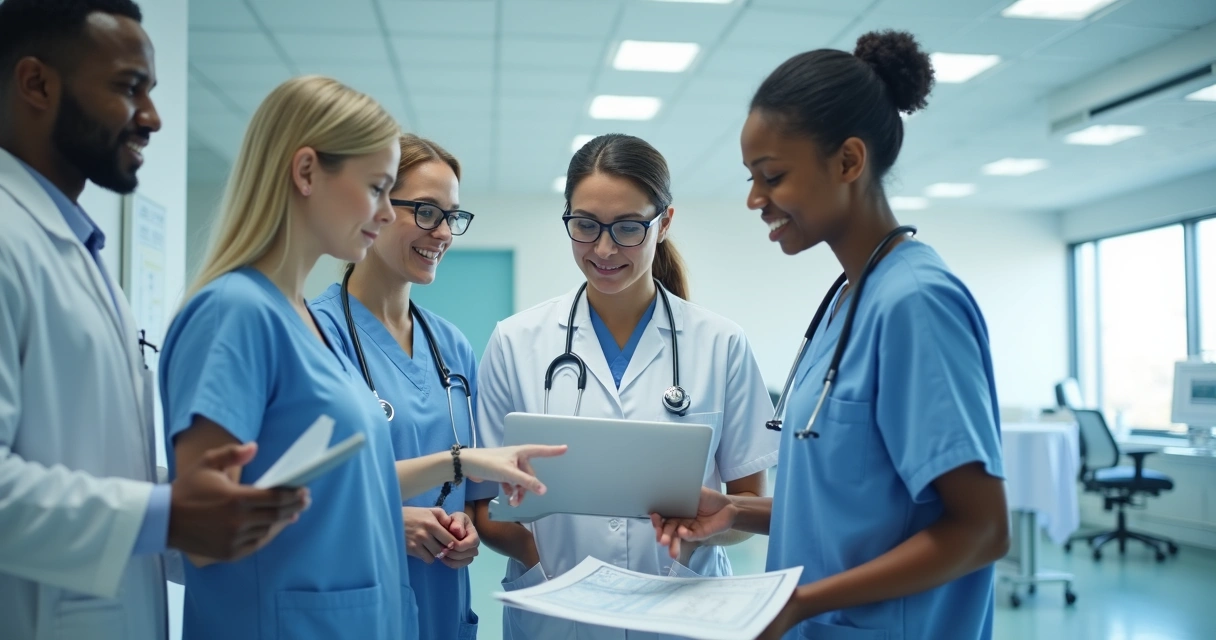 Profissionais de saúde discutem protocolo de manejo em hospital