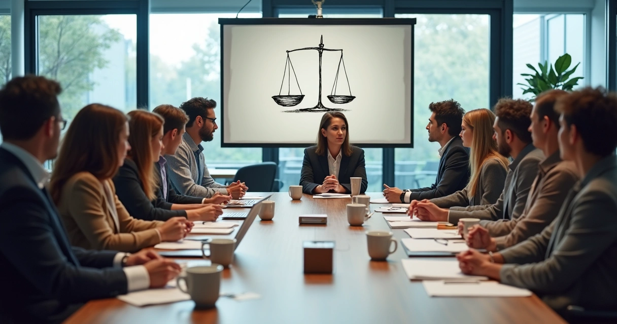 Equipe discutindo juntos processo de decisão 