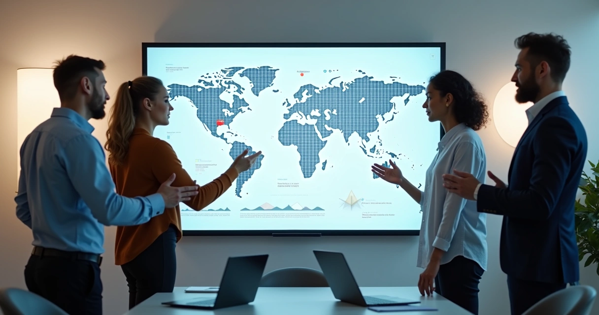 Equipe analisando uso de inteligência artificial em uma empresa