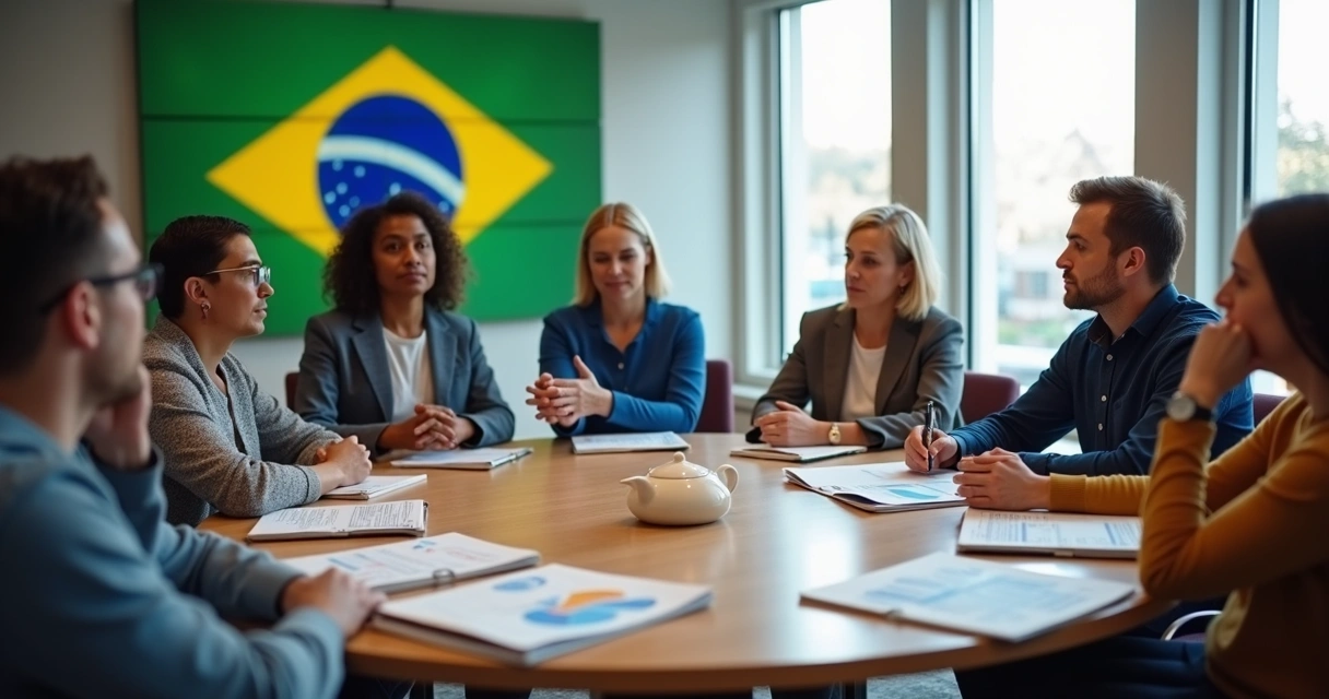 Debate em grupo sobre políticas públicas no Brasil