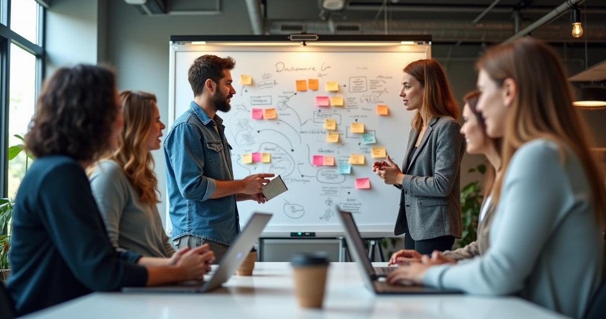 Equipe discutindo problemas de clientes SaaS 