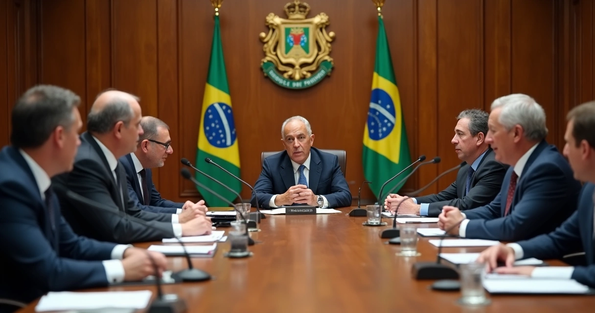 Senadores em reunião discutindo o projeto de lei do piso salarial 