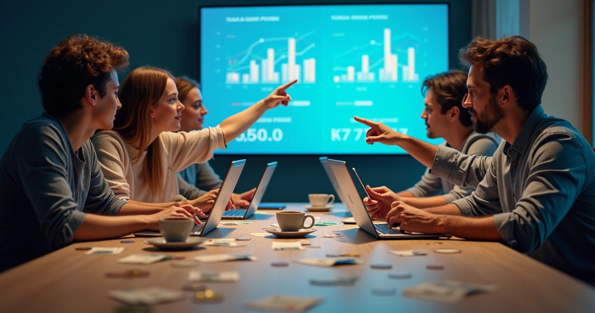 Apostas online sendo discutidas em grupo com gráficos e palpites 