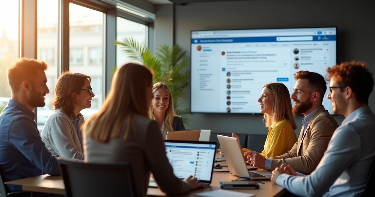 Profissionais participando de discussão em grupo no LinkedIn. 