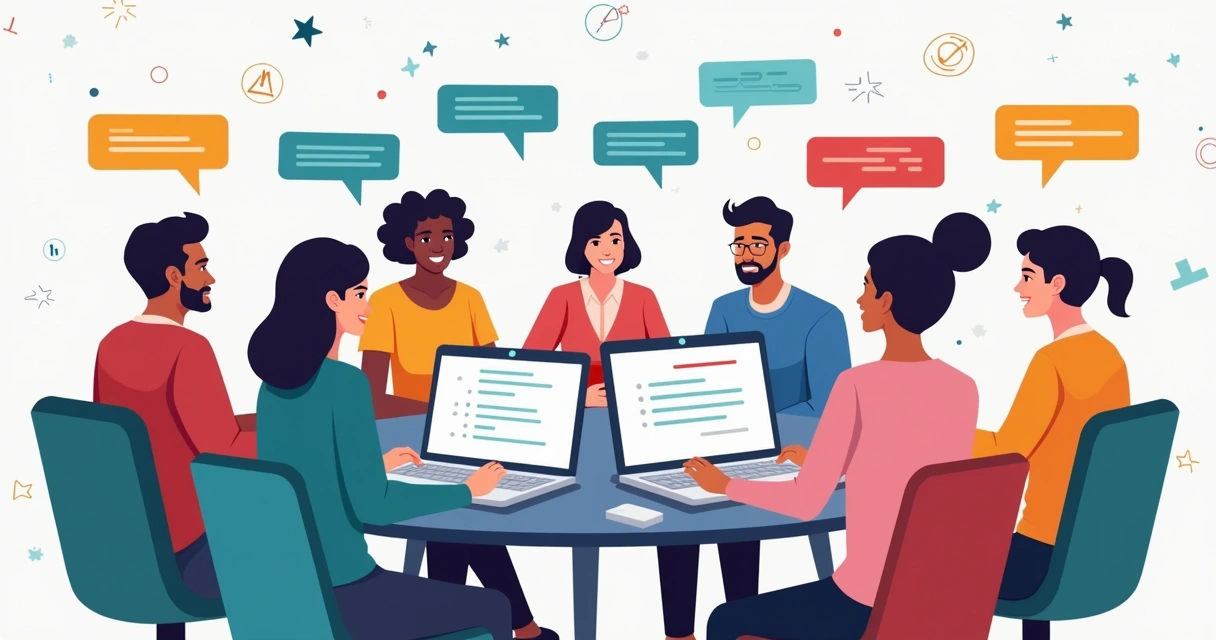 Participantes conversando online em fórum de discussão