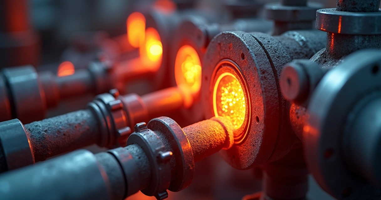 Dispositivos de segurança em destaque em caldeira industrial 