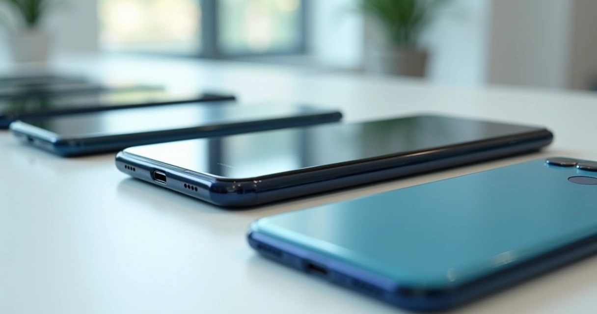 Celulares corporativos alinhados prontos para entrega 