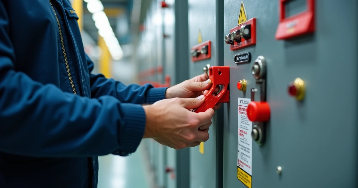 LOTO instalado em painel elétrico industrial