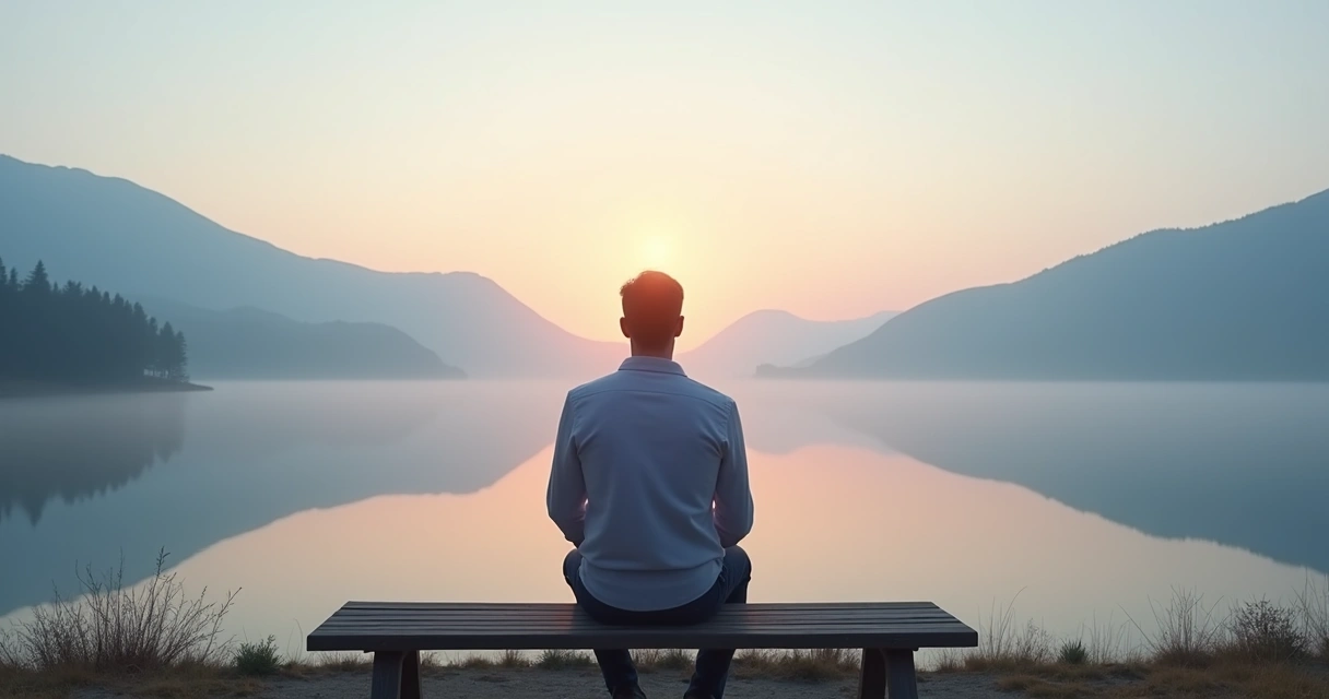 Pessoa sentada observando a própria mente com calma e clareza 