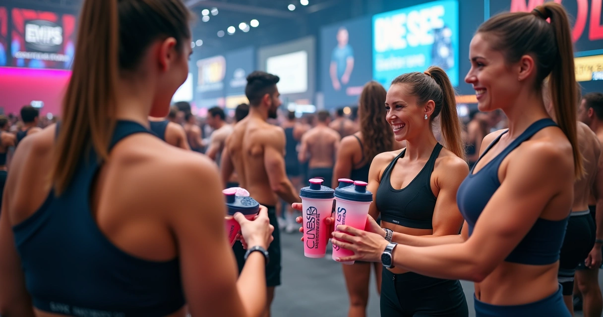 Distribuição de coqueteleiras fitness personalizadas em evento promovido por marca 