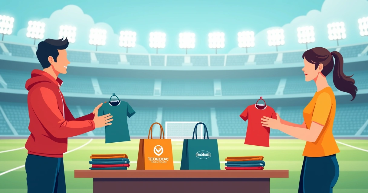 Entrega de camisetas e brindes em evento esportivo