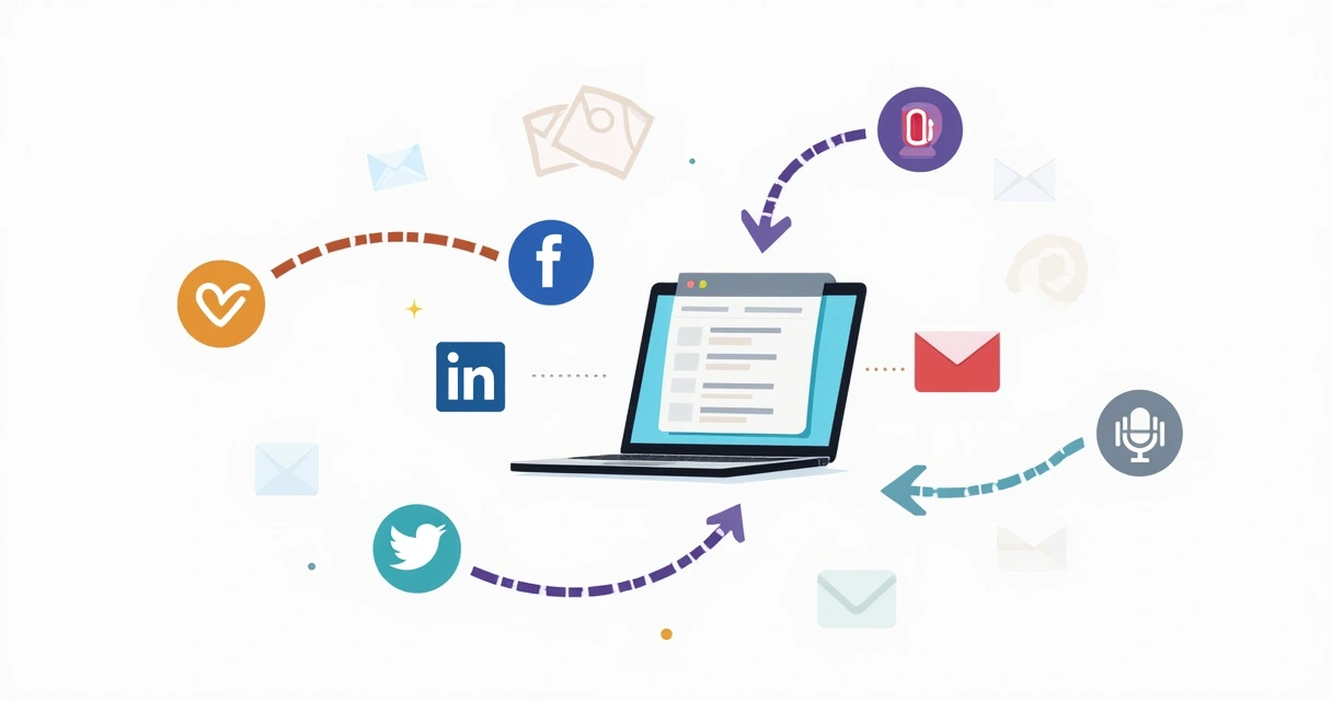 Conteúdo sendo distribuído em várias plataformas digitais 