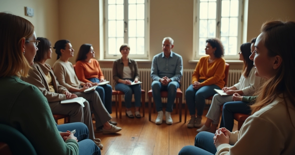 Small group seated in a listening circle