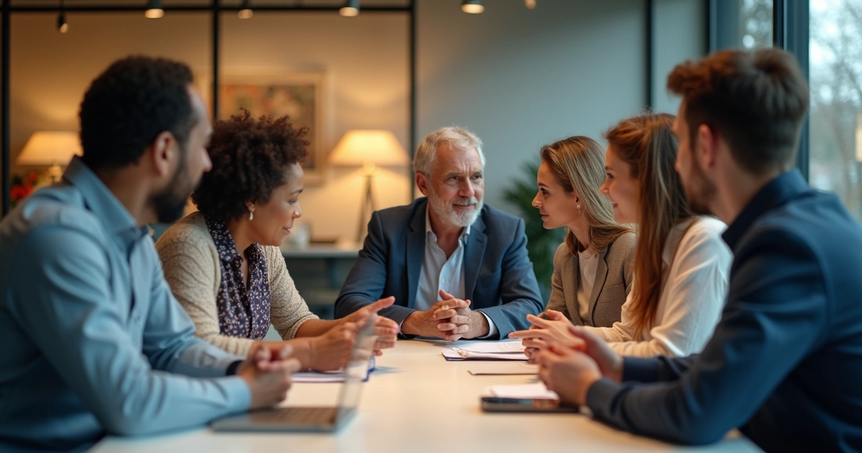 Diverse team having an open discussion