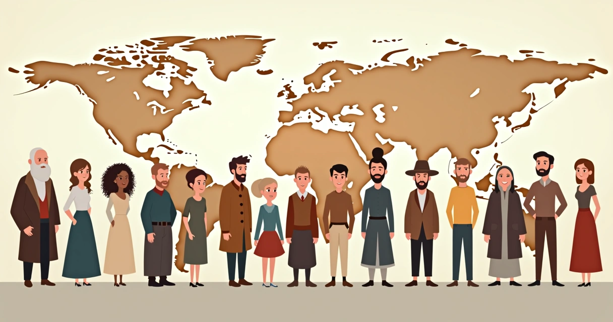 Diferentes personagens de animação europeia clássica em vários estilos artísticos lado a lado 