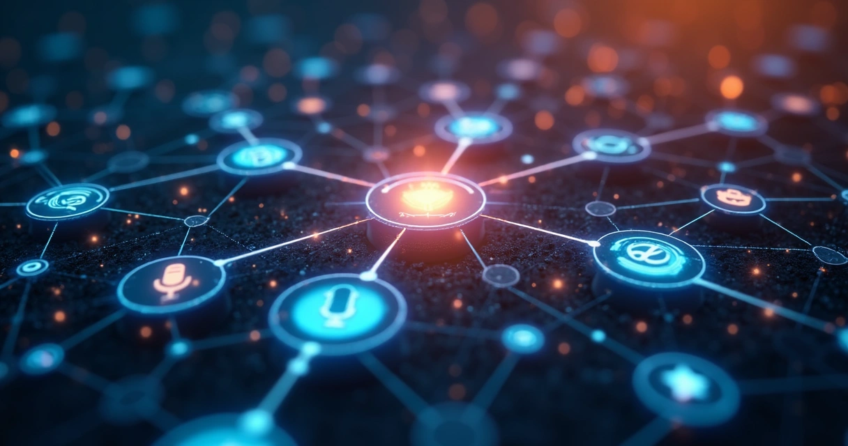 Vários canais de comunicação digital ligados 