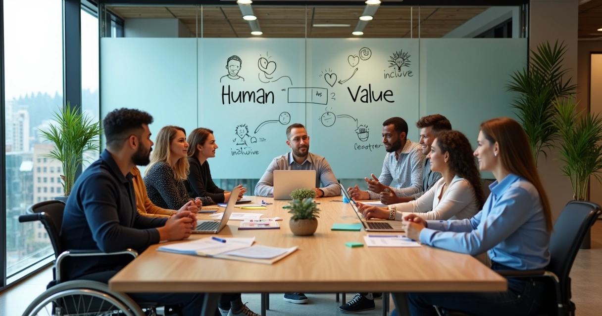 Grupo diverso em reunião colaborativa em escritório moderno 