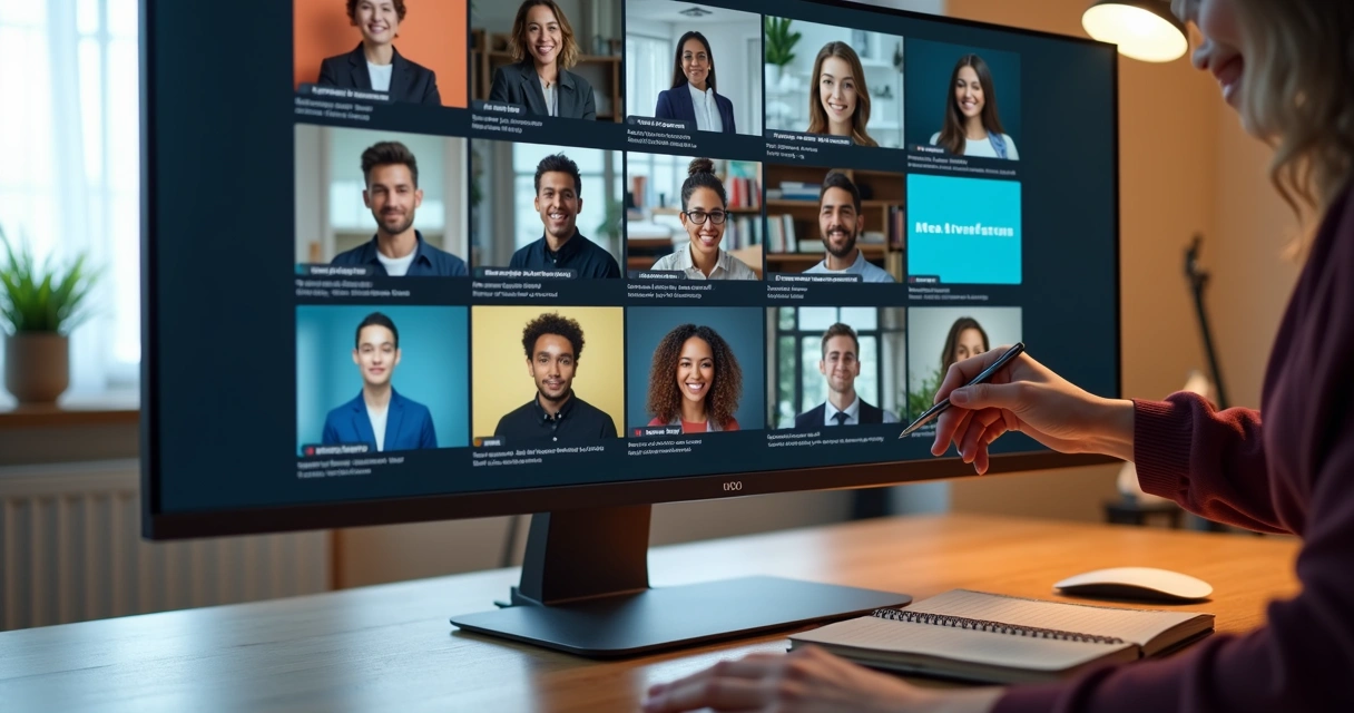 Tela de computador exibindo várias opções de cursos online 