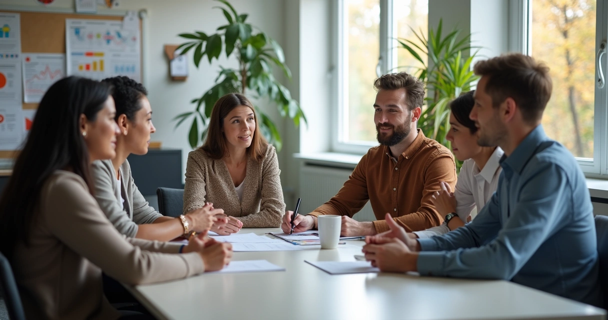 Diversidade de uma equipe corporativa reunida em sala de reuniões 