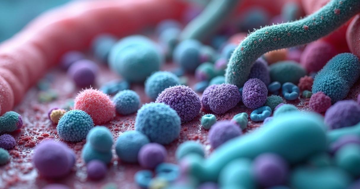 Diversidade microbiana vista ao microscópio 