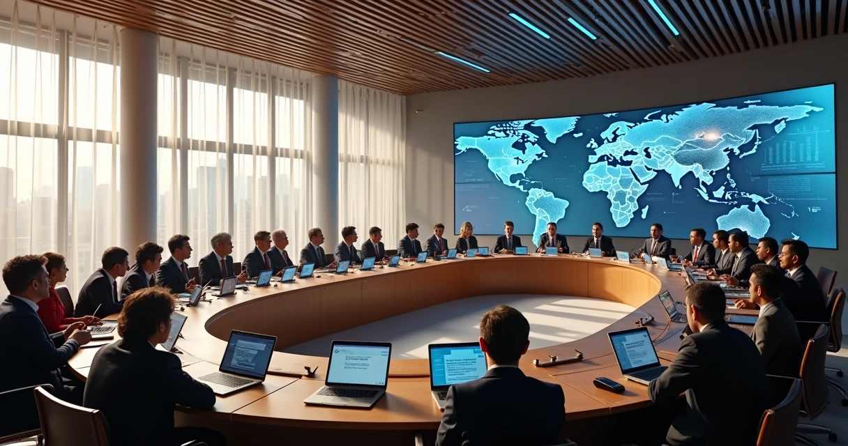 Diversas pessoas em reunião multicultural 